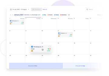 Drag & drop social media content calendar