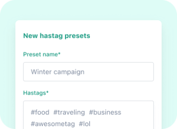 Hashtag presets